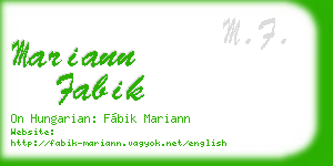 mariann fabik business card