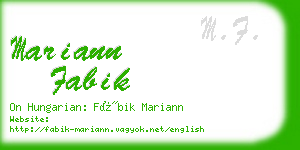 mariann fabik business card